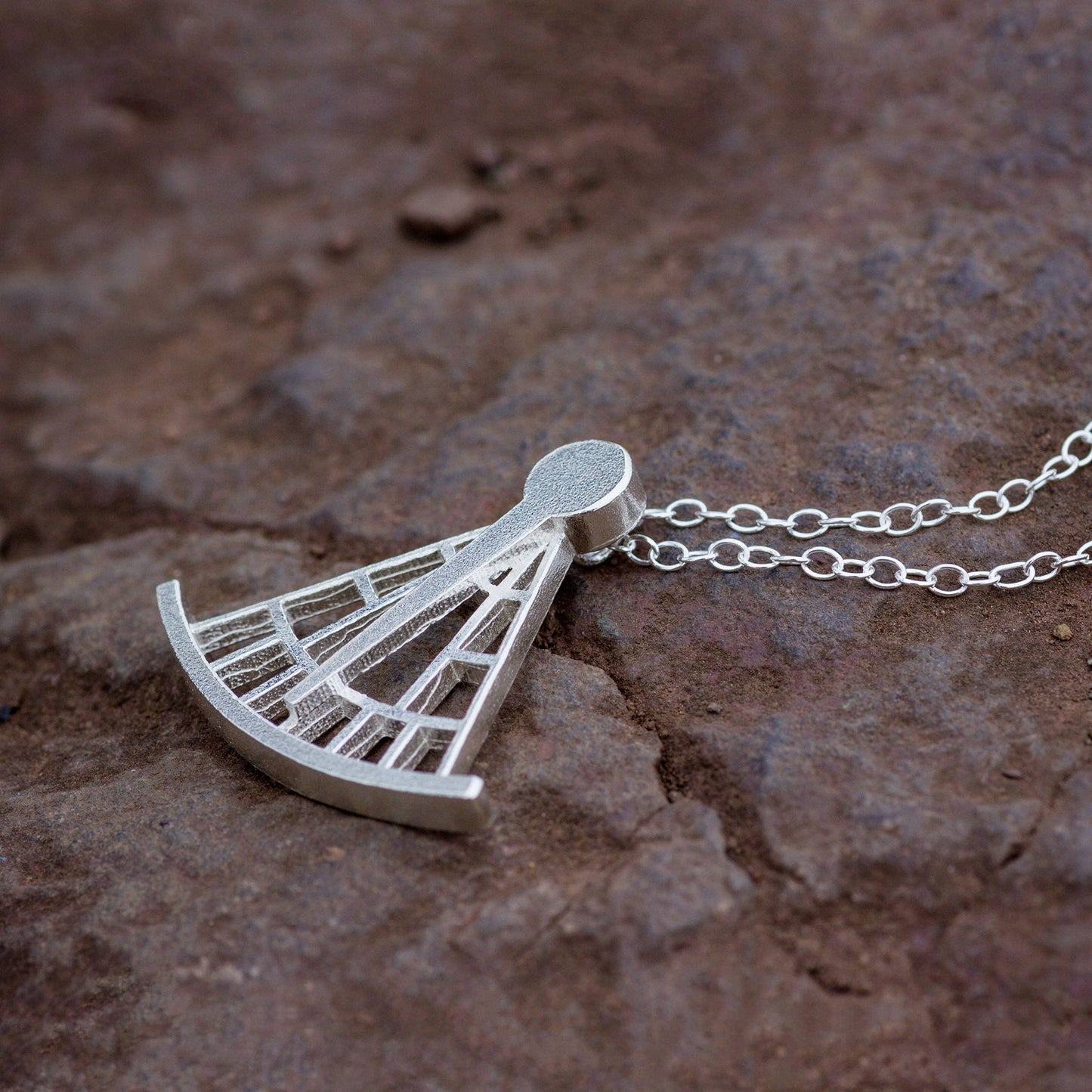 Calton Hill Edinburgh Scotland City Observatory Collective Matter x Panel Sextant Necklace Rachel Adams with Elizabeth Campbell Sterling Silver