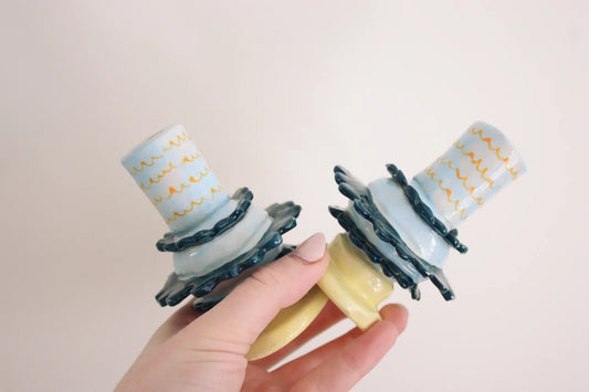 Cool Dudeles Studio | Frilly Billy Candlestick Holder Set of 2