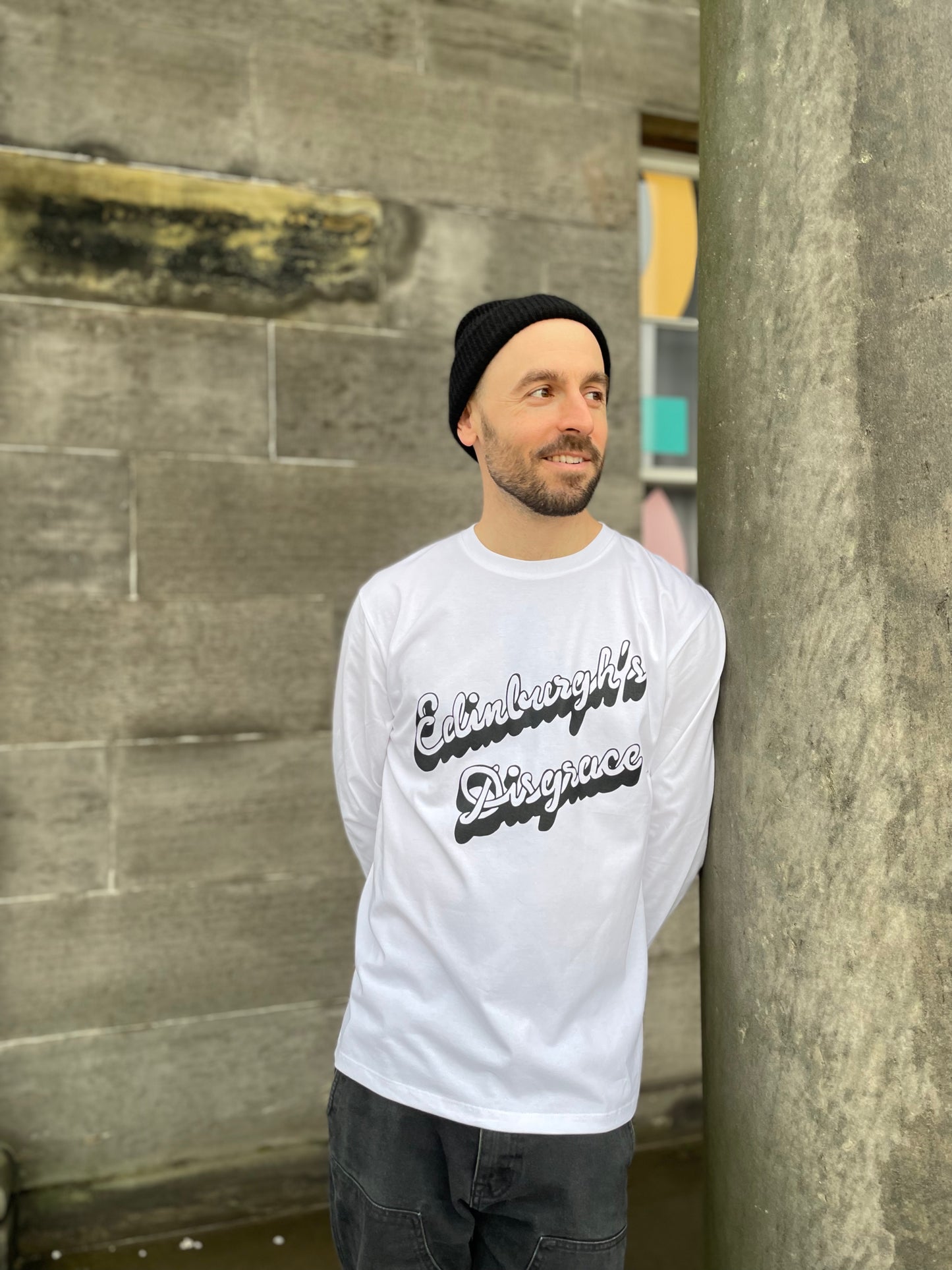 Edinburgh's Disgrace Long Sleeve T-Shirt | White