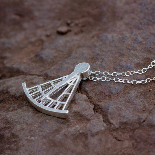 Calton Hill Edinburgh Scotland City Observatory Collective Matter x Panel Sextant Necklace Rachel Adams with Elizabeth Campbell Sterling Silver