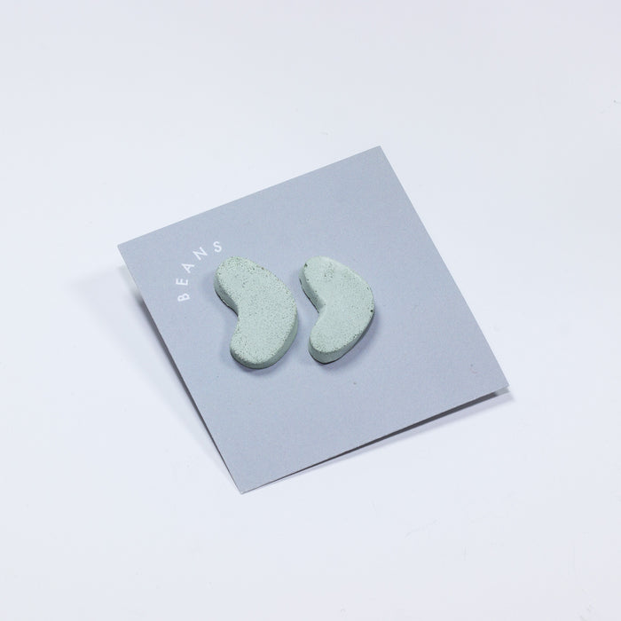 Squid Inc Concrete Bean Earrings - Pale Green