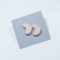 Concrete Bean Earrings - Pink