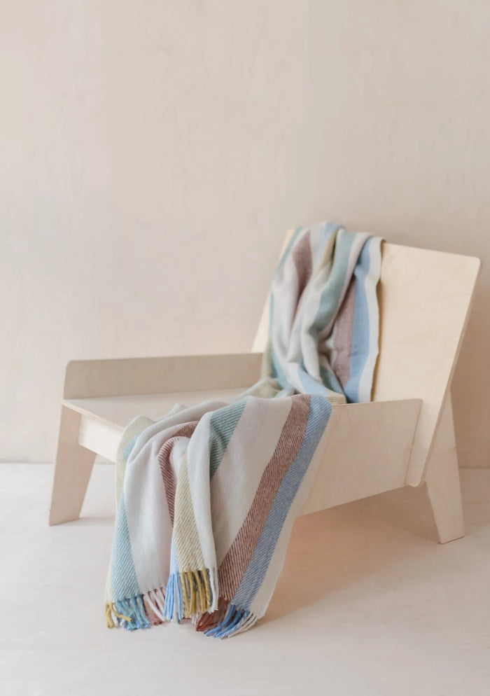 Tartan Blanket co. recycled Wool Knee Blanket - Rainbow Stripe