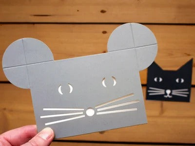 Cut and Make Grey Mouse Greetings Card CM0003