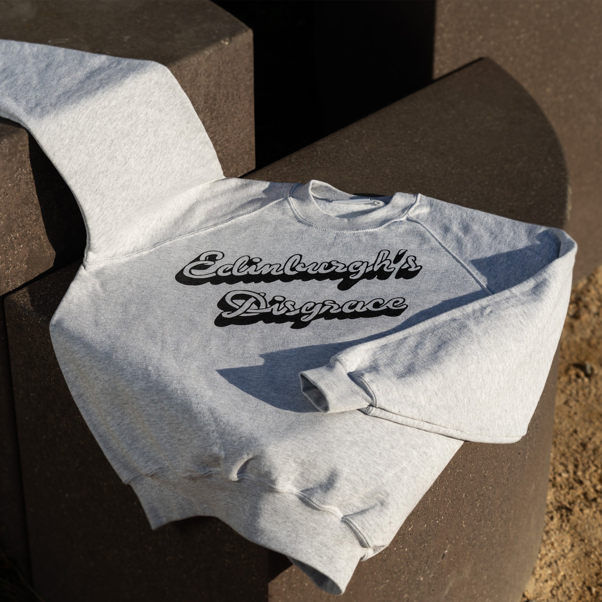 Edinburgh's Disgrace designed by Mick Peter Sweatshirt Grey for Collective Matter Artist Edition National Monument Calton Hill