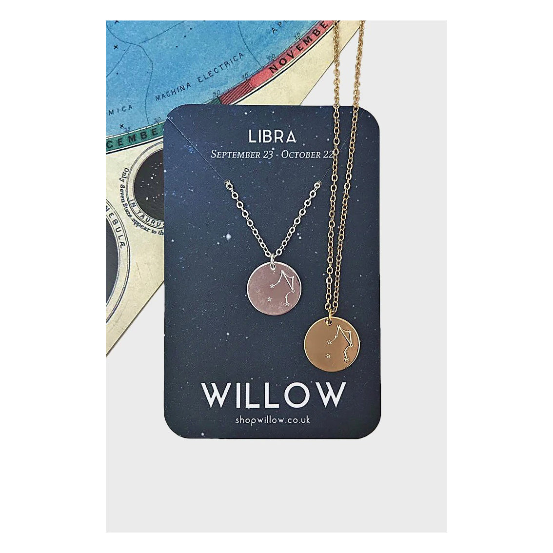 Willow Constellation Coin Necklace - Libra