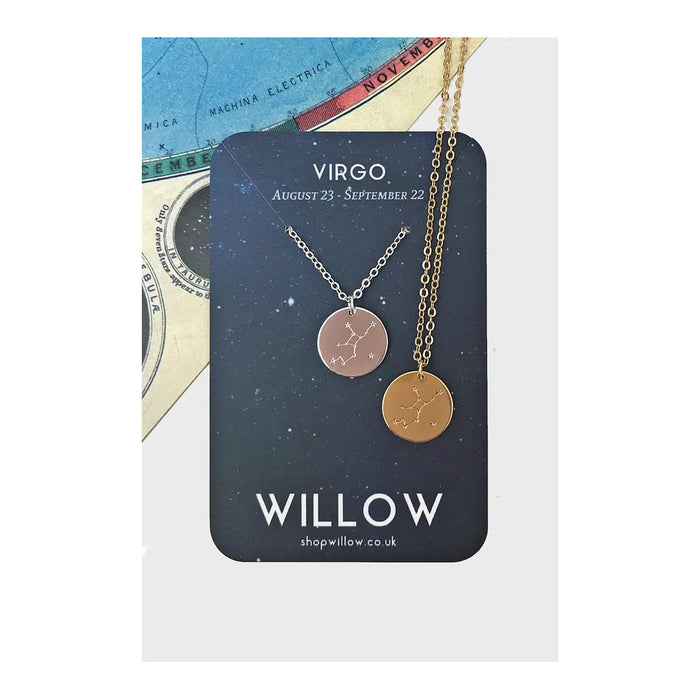 Willow Gold Constellation Coin Necklace - Virgo