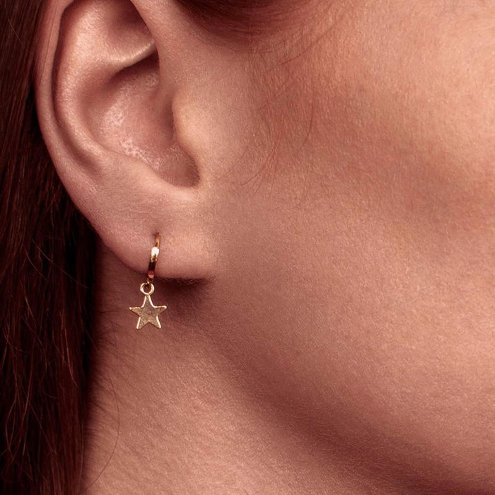 Willow Gold Star Huggie Hoop Earrings